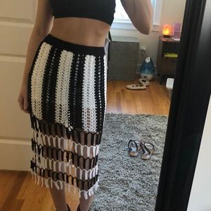 Crocheted midi skirt